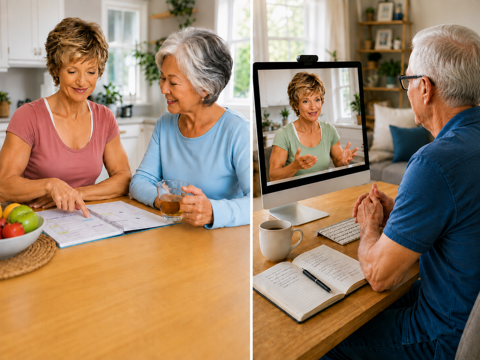 Dianne providing in-person and virtual nutrition and lifestyle wellness support to older adults
