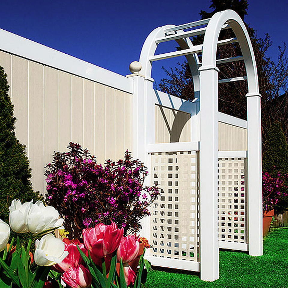 Midland vinyl fence   deck company   tulsa and coweta  oklahoma   vinyl metal wood fence sales and installation   outdoor living  arbors   white vinyl arbor20170611 18680 1v4e61a