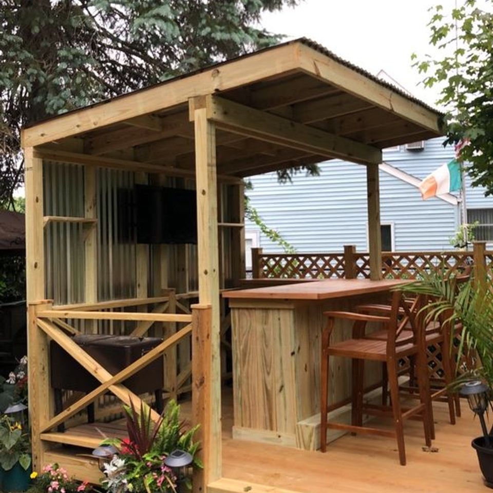 Custom millwork and carpentry work for a tiki bar