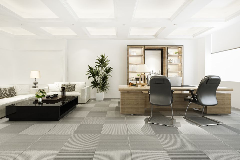 3d rendering luxury business meeting working room executive office