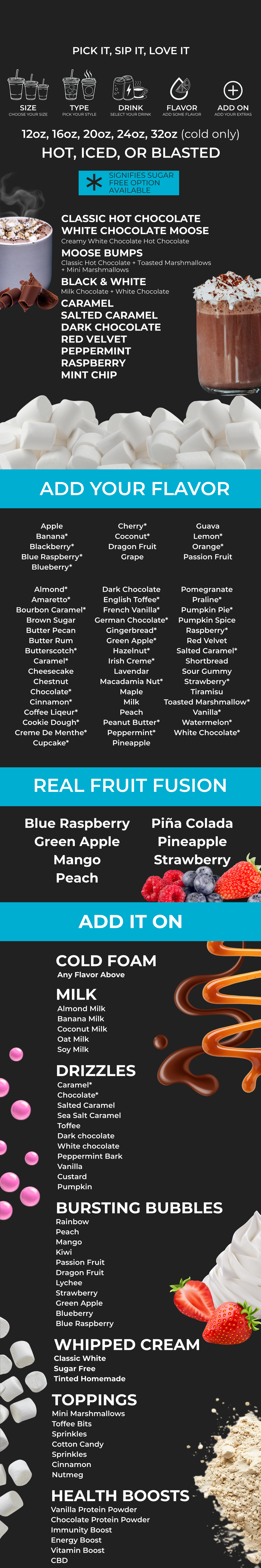 Blue moose menus