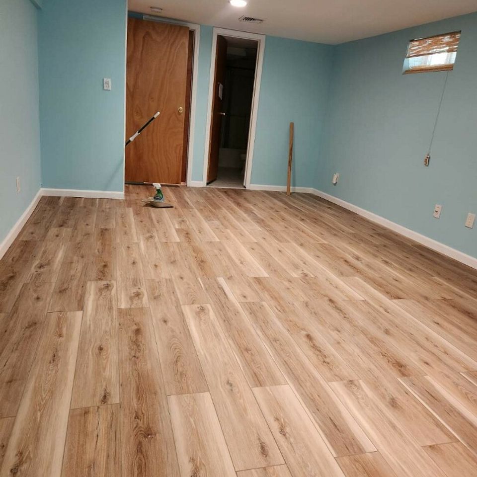 A room painted blue, done by Taurus Contracting Inc. of Suffolk County , NY