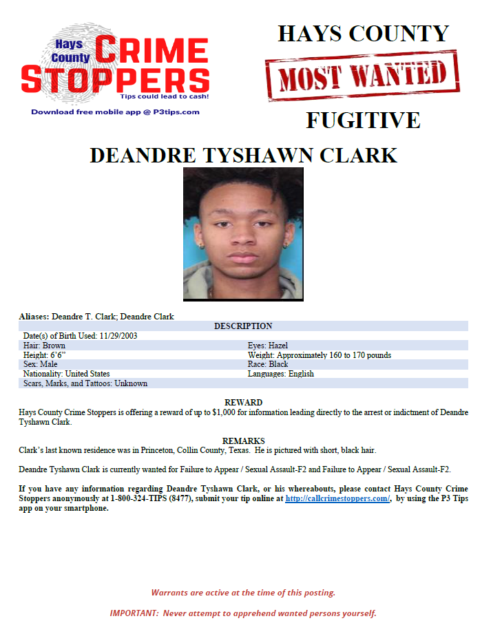Clark most wanted poster