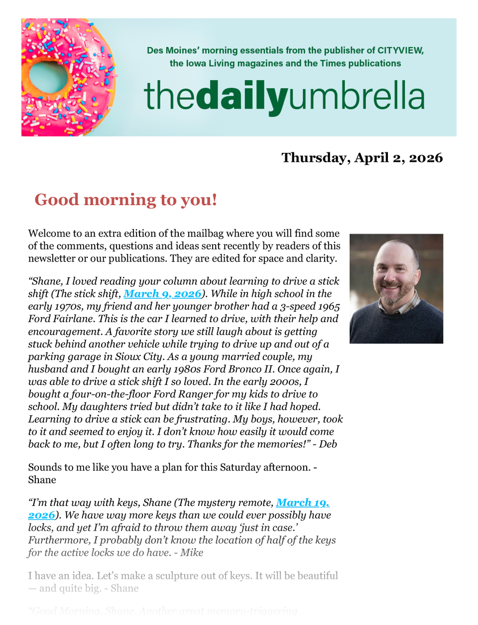 Daily umbrella april 2  rest in peace to ole   2.95 gas  how many computer programmers does it take to change a light bulb  1