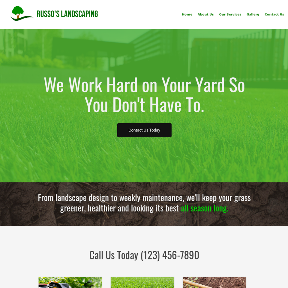 Lawn care website design theme