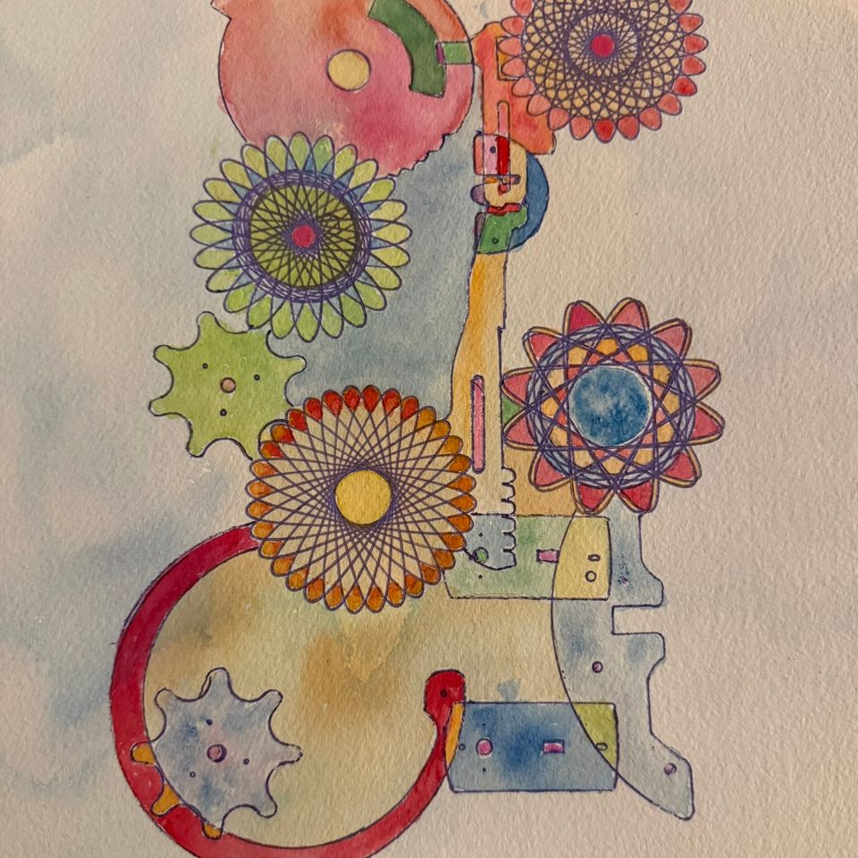 “slot” 9x12 watercolor 2025 tim flynn