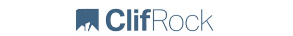 ClifRock logo with blue text and icon.