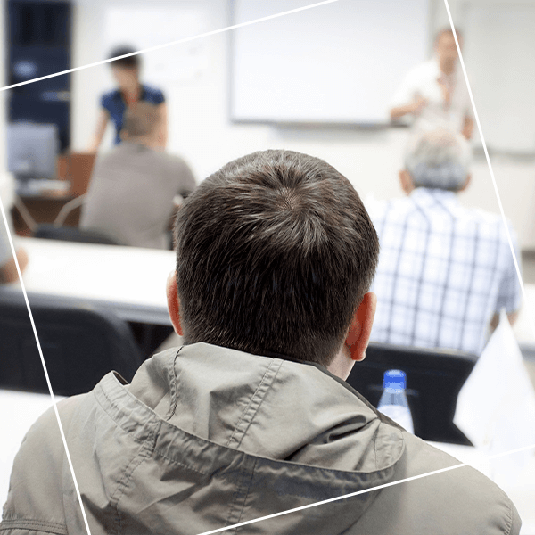 Adult students in a classroom