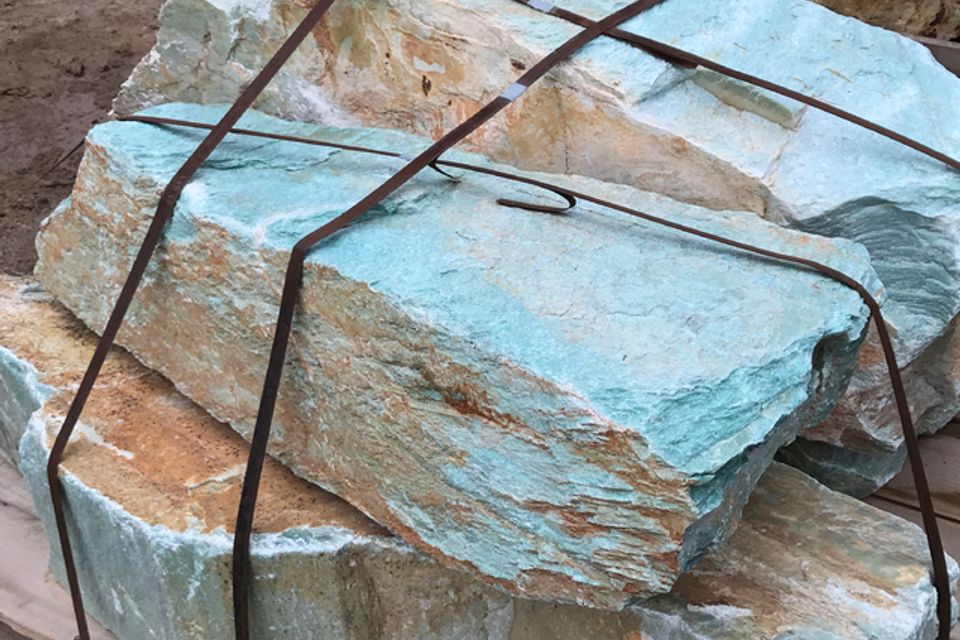 Turquoise landscape boulders 1