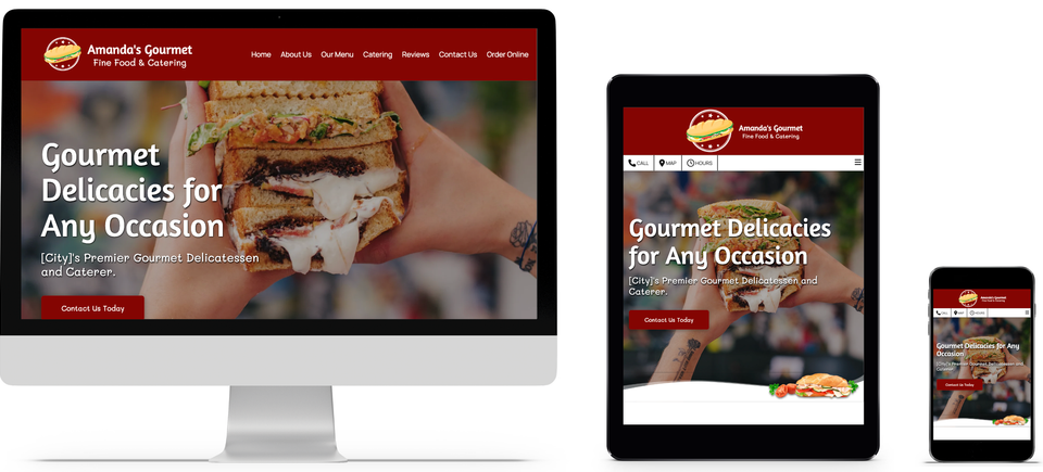 Gourmet deli website design