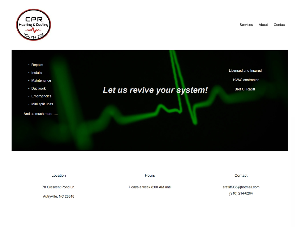 Cpr heating & cooling llccurrent website homepage