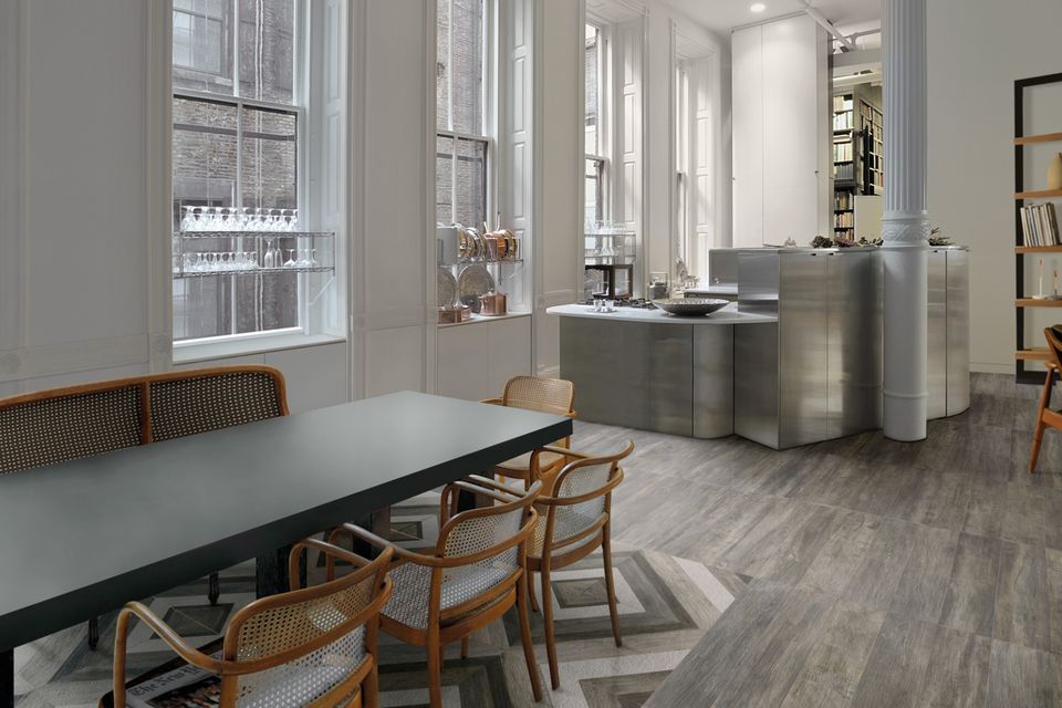 Ceramic square decor wood and stone look