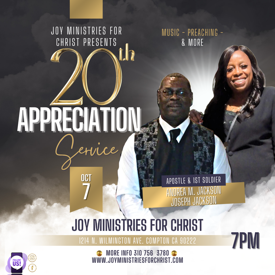 Jmfc 20th yr appreciation service flyer