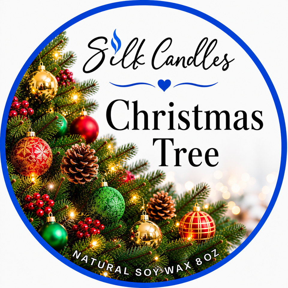 Christmas tree color label blue