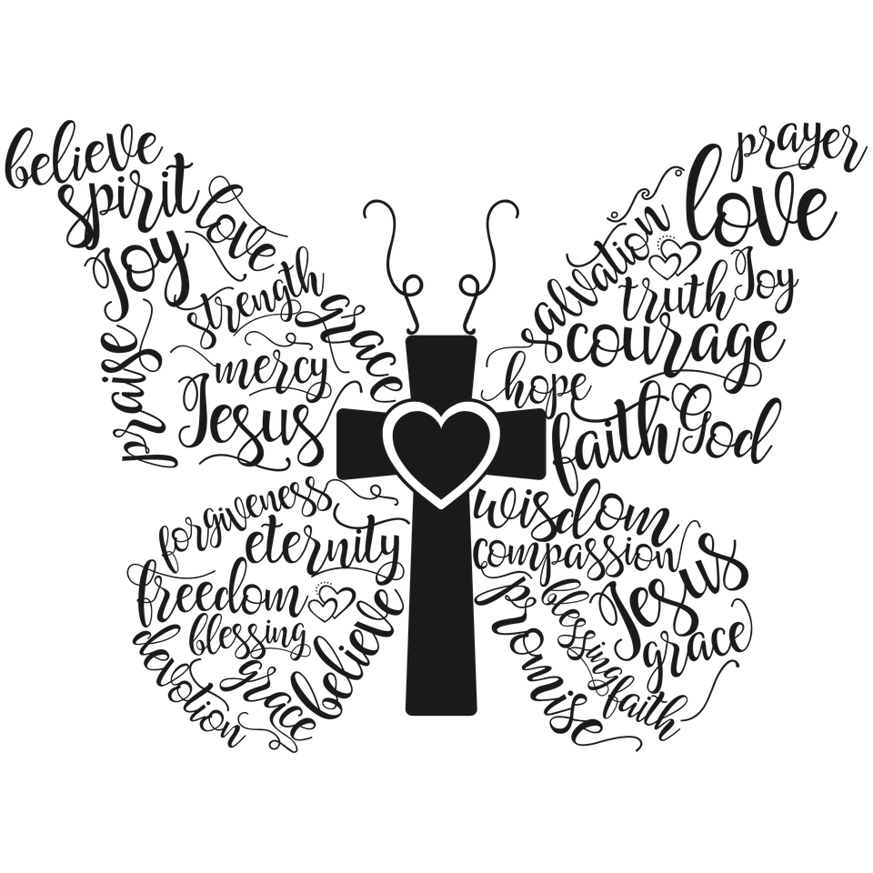 Faith   butterfly words