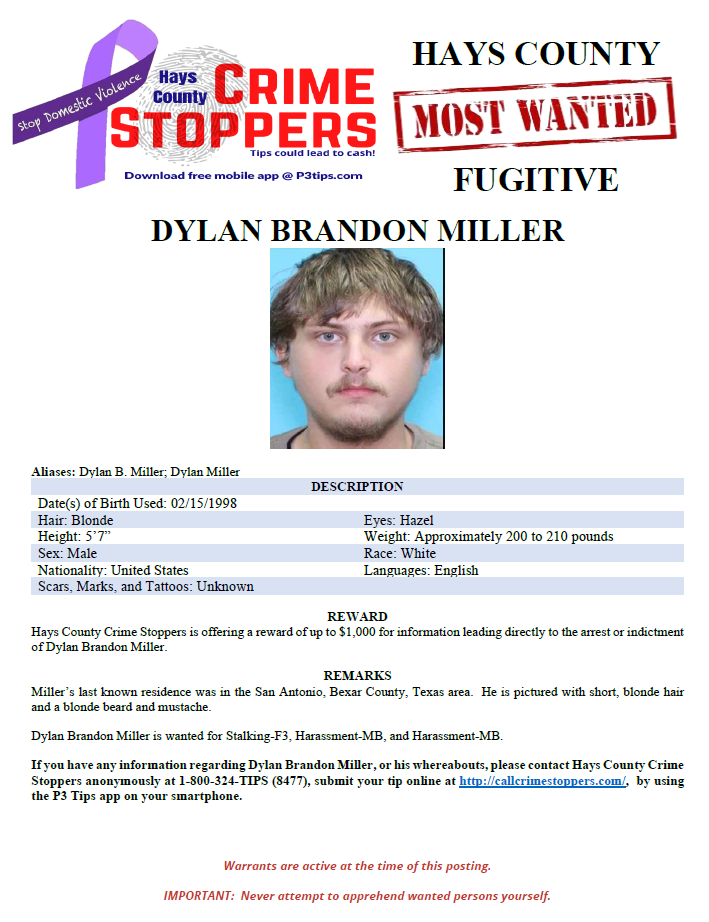 Miller most wanted poster
