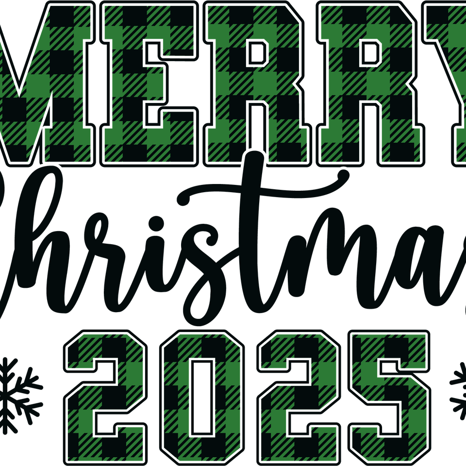 Seasons   christmas merry christmas 2025 plaid green black
