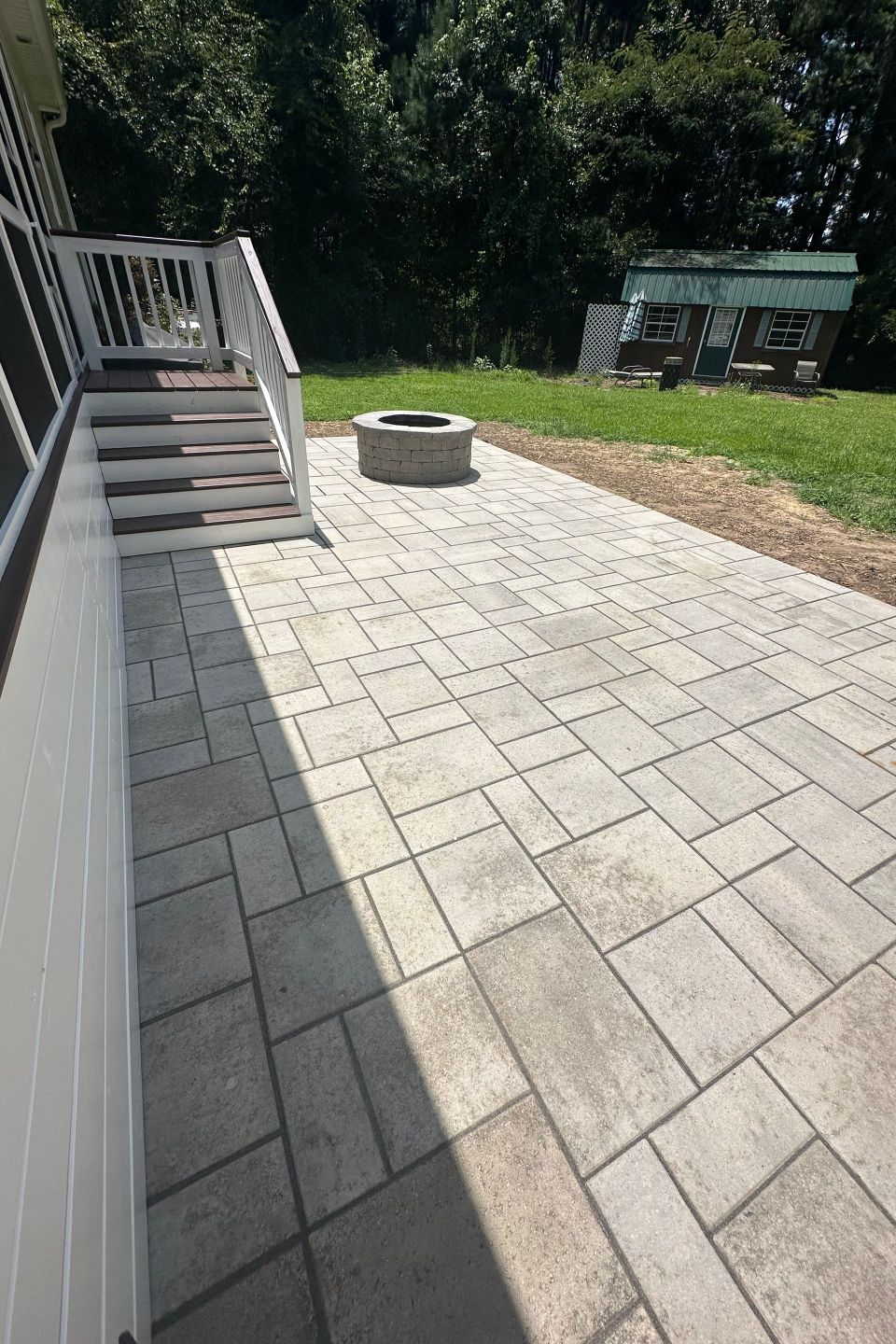 hardscaping pavers and fire pit, ers construction hardscaping services