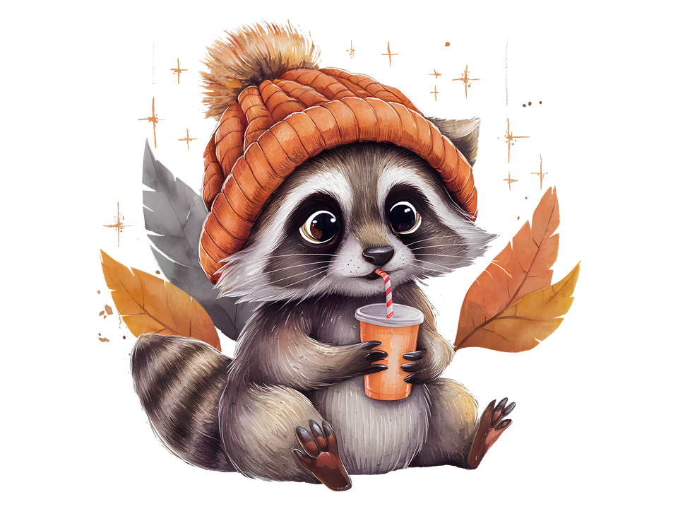 Seasons   fall fall racoon png