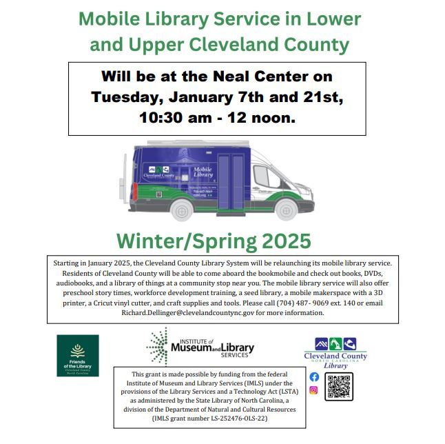 Cleveland co. bookmobile winter spring 2025