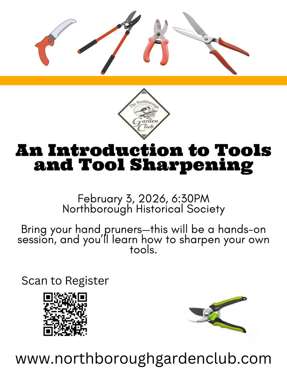 Northborough tools sharpening flyer