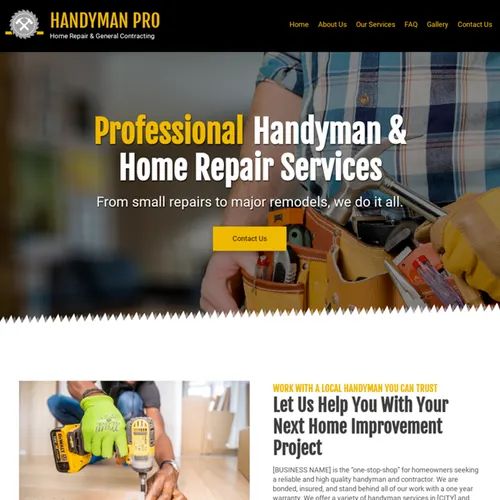 Best handyman website design template original