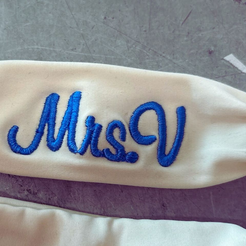 Swim suit embroidery