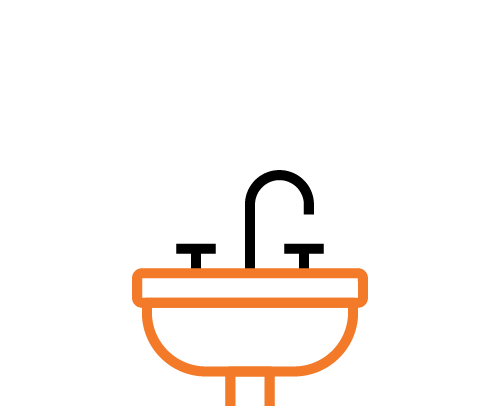 Plumbing supplies icons sinks