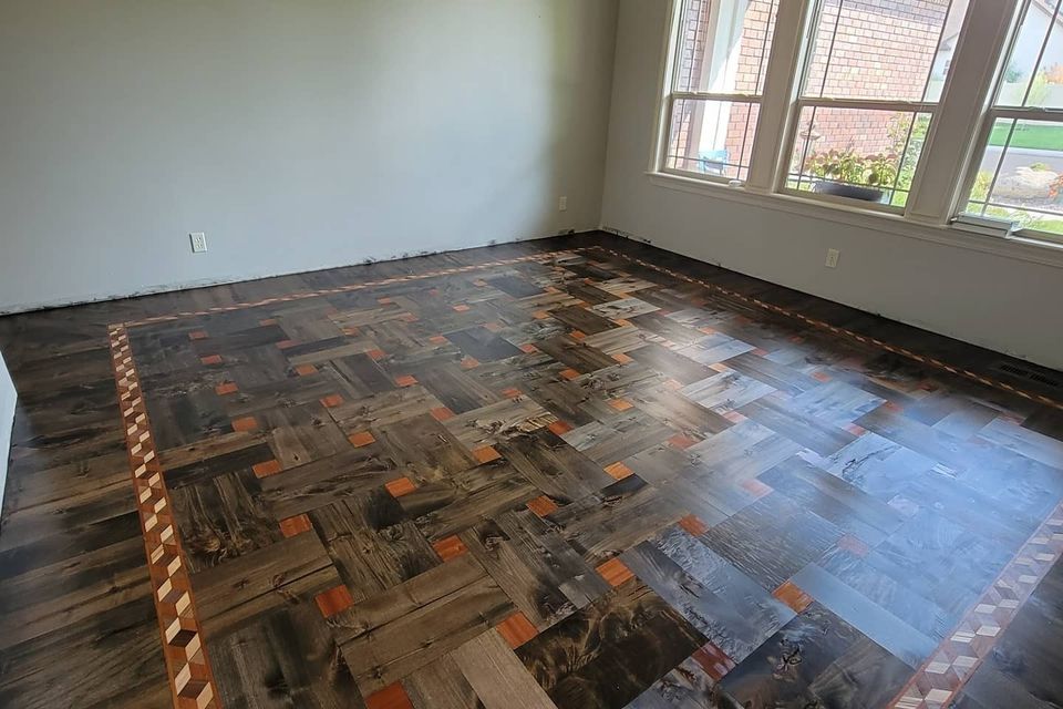 Custom hardwood pattern floor in boise id