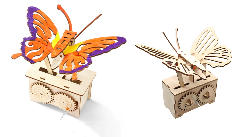 24. okyn g5451 educational diy electronic dancing butterfly wood craft kit for children's cognitive development (2 2)