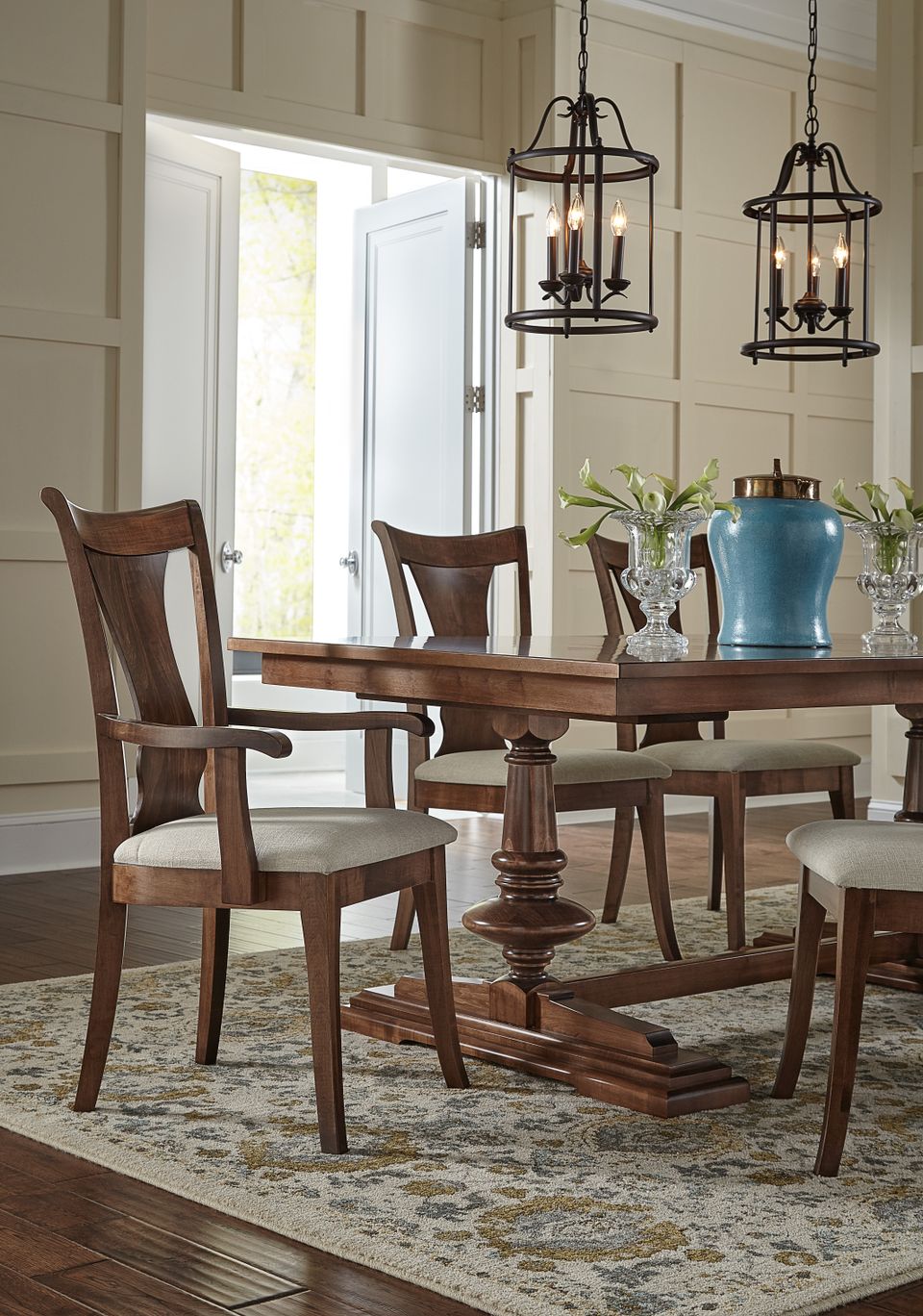 Rh benjamin chairs clawson table set detail