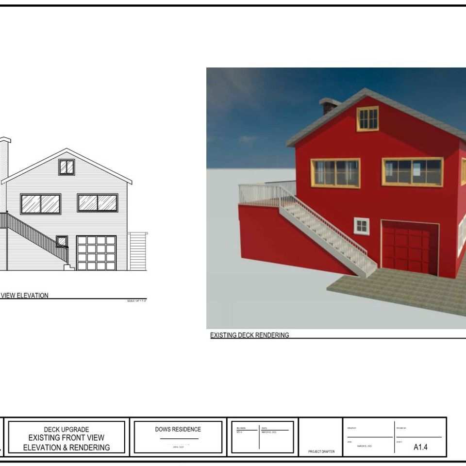 Dows residence deck improvements (existing side view elevation)