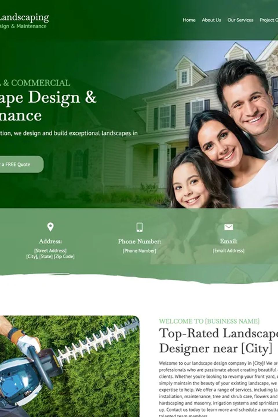 Landscape designer website theme original