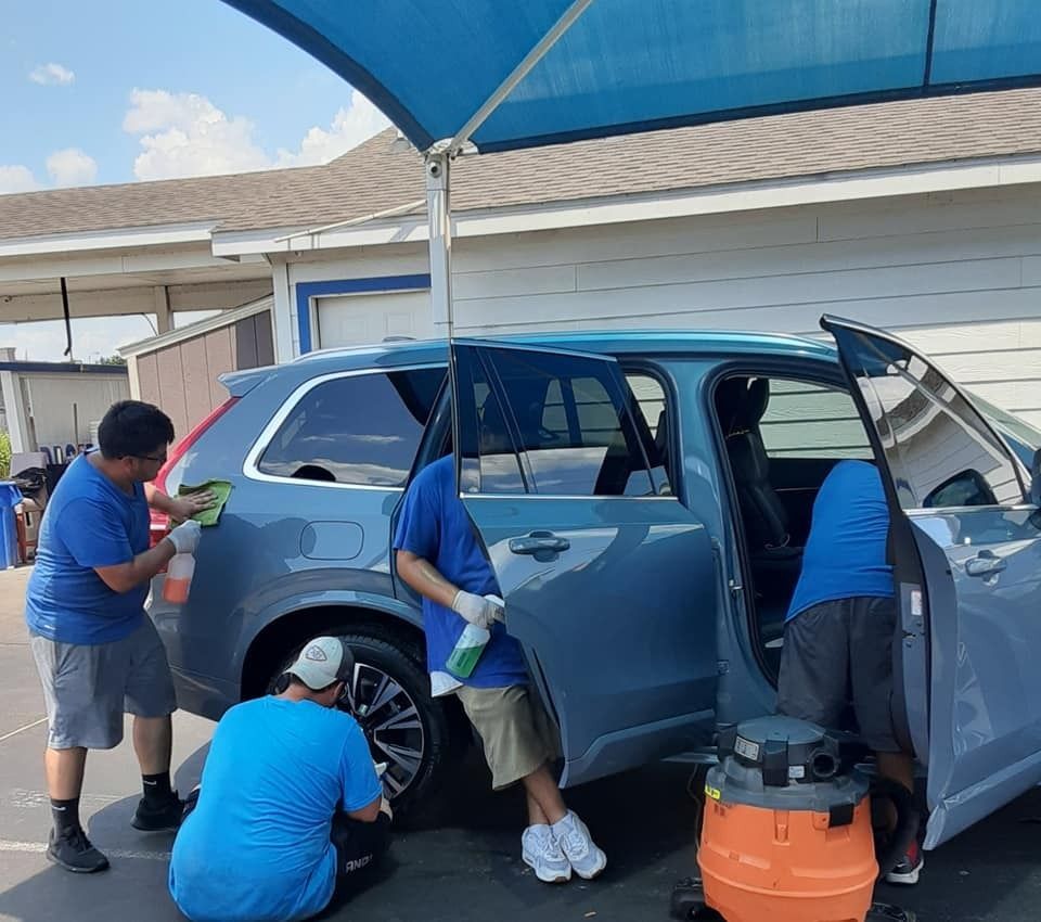 Crew Handwashing a Van in Houston