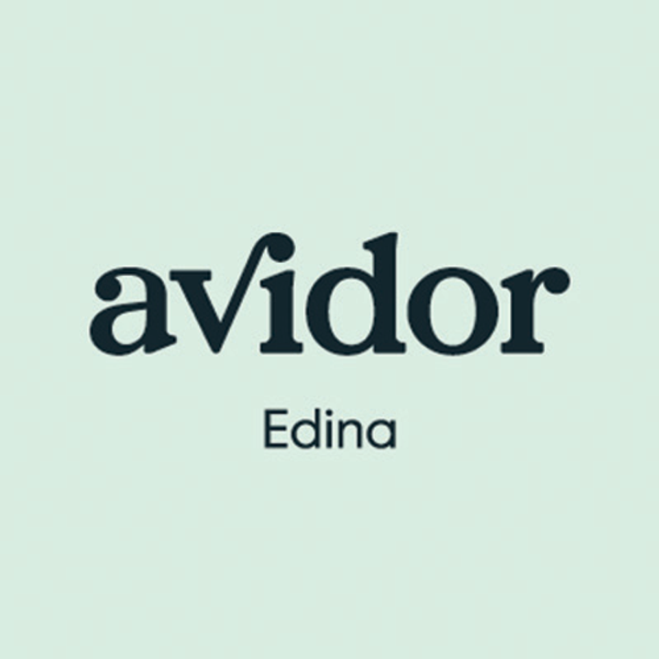 Avidor logo square edina rgb blue on mint 500x500