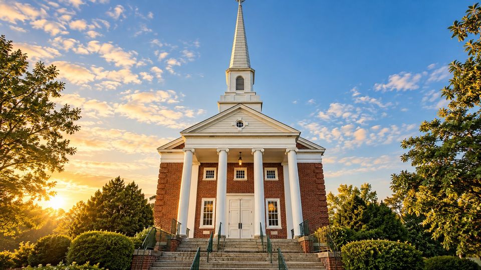 Church exterior sunrise