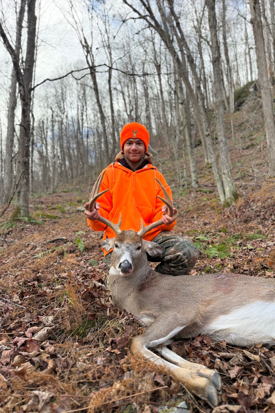 Levi Still, 16, from Grantville, PA shot this 8-point buck on opening day of the 2025 Rifle Season in Bradford County. 