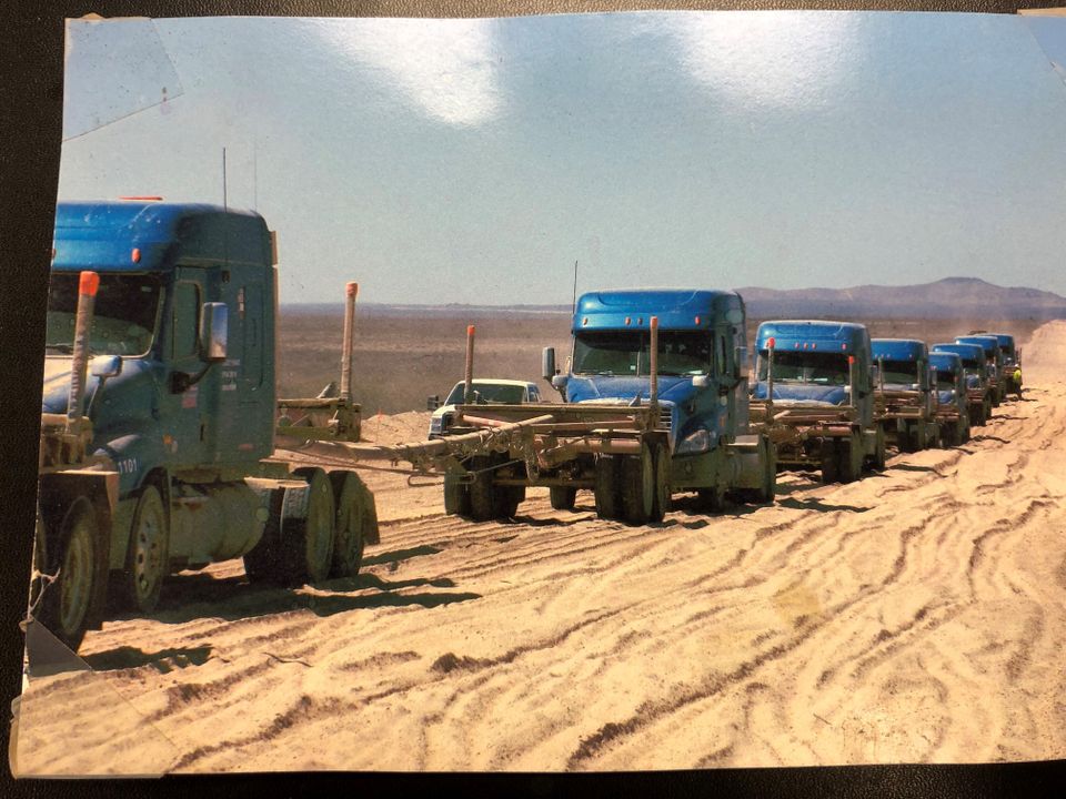 Pole trailers row
