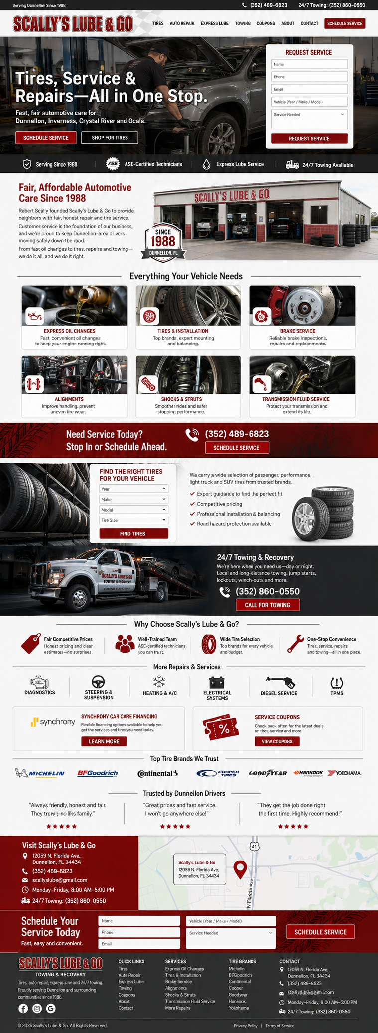Scally's lube & go dunnellon mockup