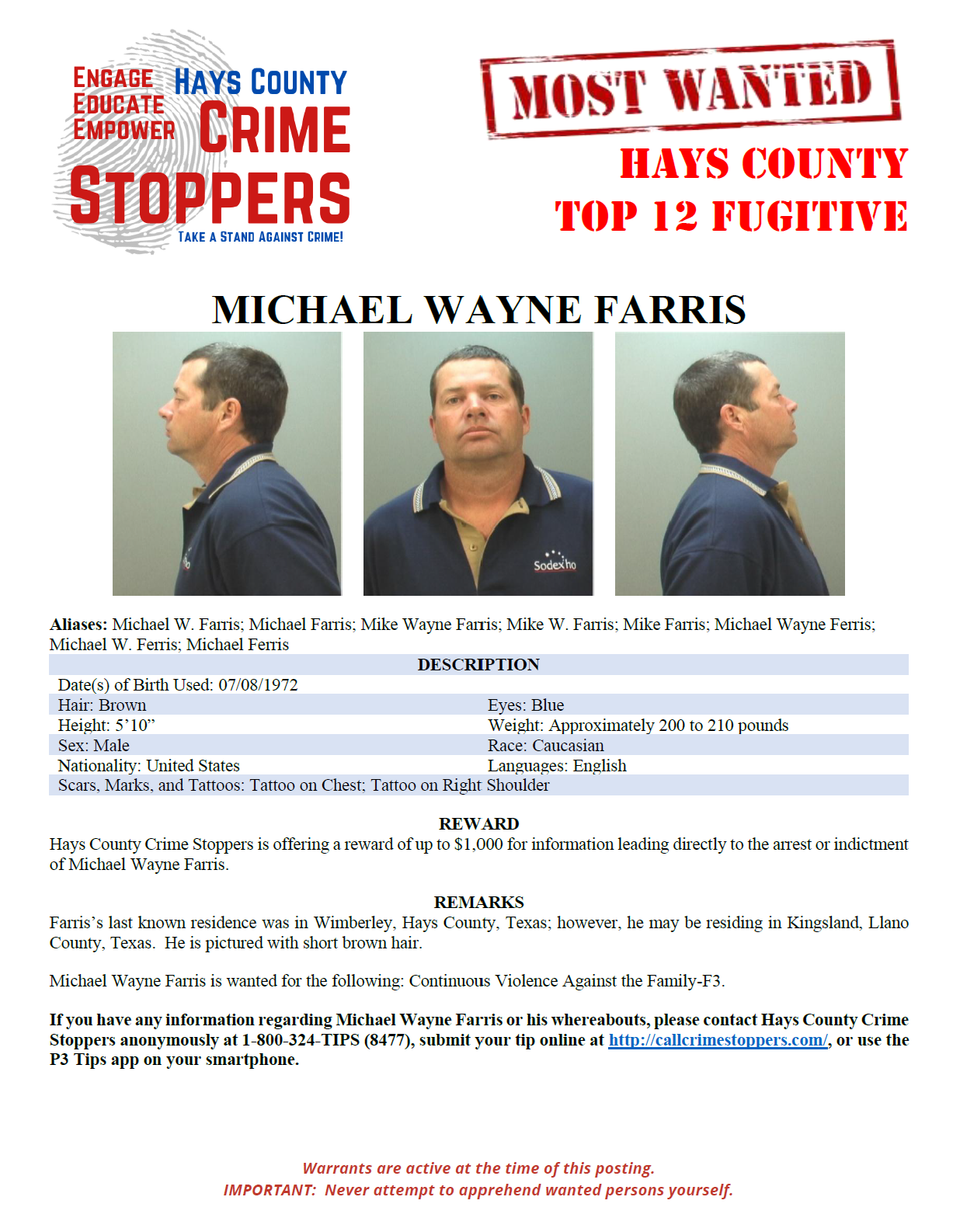 Farris most wanted poster