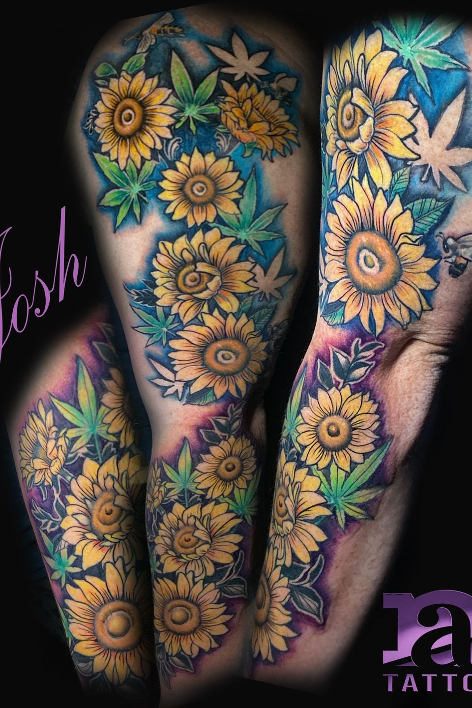Josh sunflower pot leaf sleeve