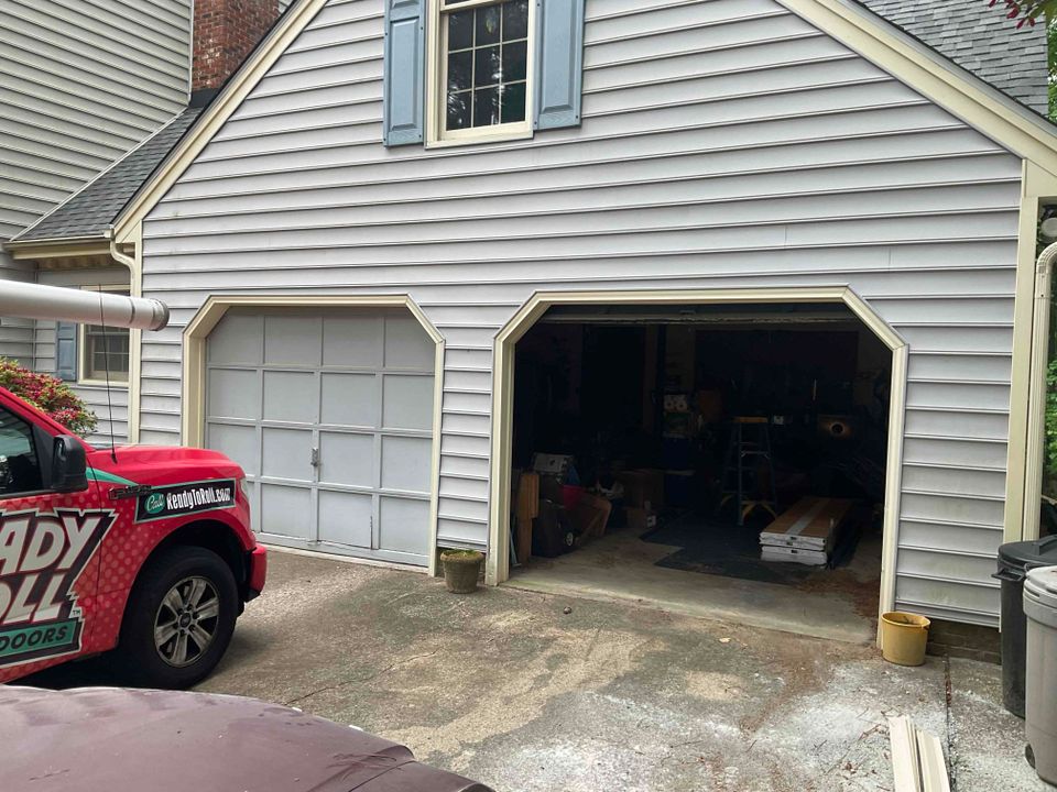 raleigh old wood garage door before