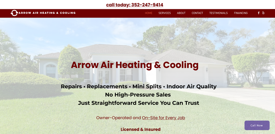 Arrow air heating & cooling old website