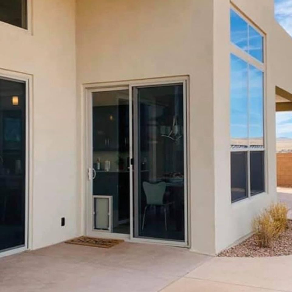Sliding door outside