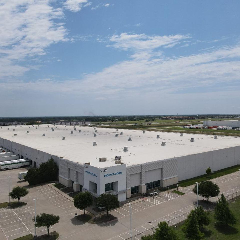 Drone photo of commercial building
