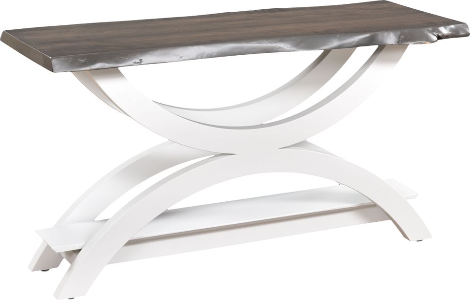 Deer gateway sofa table (white base and smoke top)