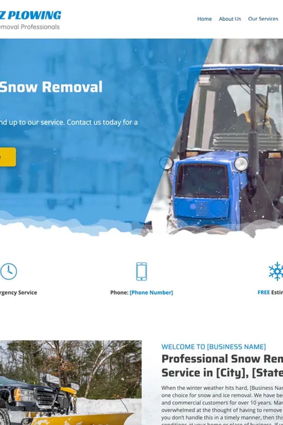 Snow removal website design theme original
