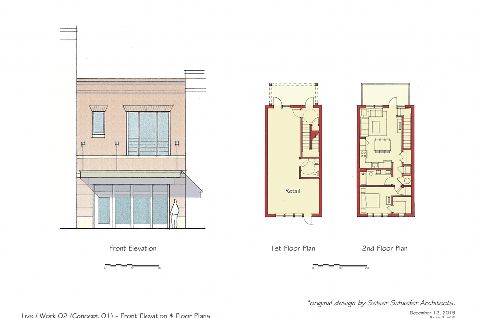 Live   work 02 concept 01 front elevation floor plans 2048x1583