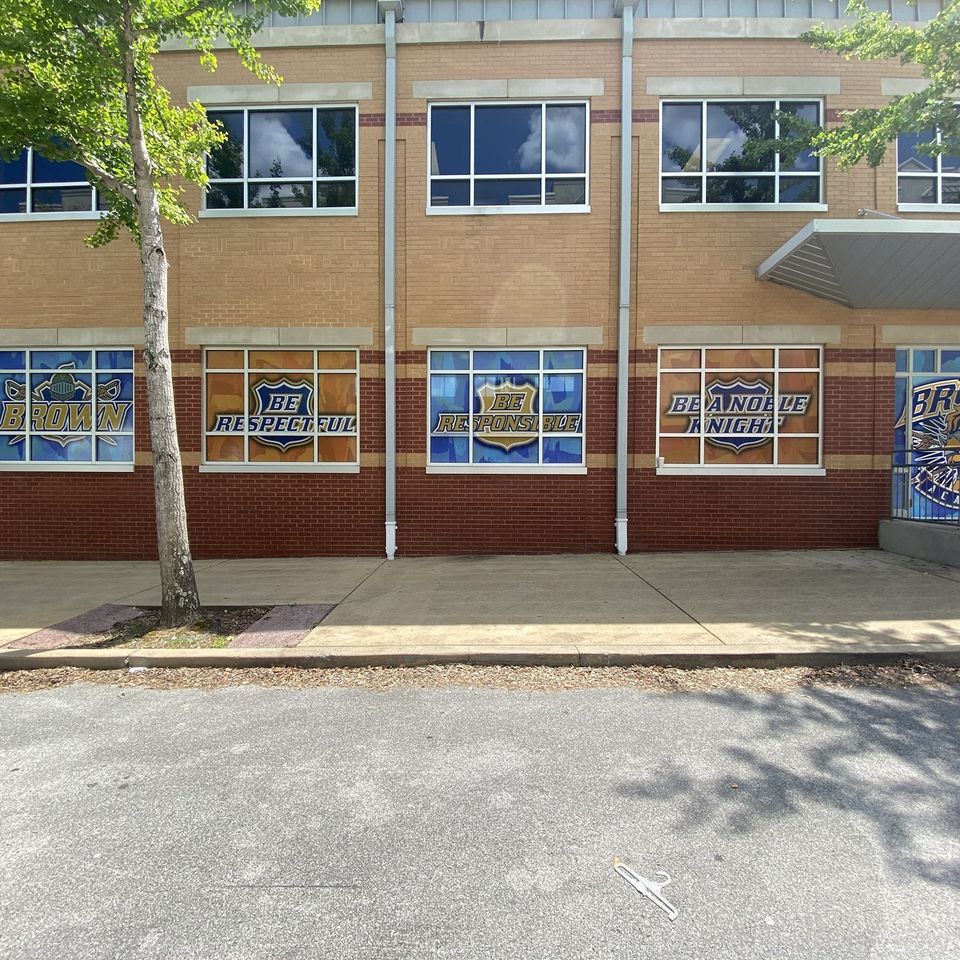 Custom school window graphics wrap
