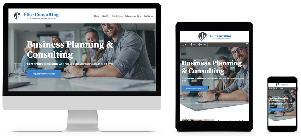 Business advisor consulting website design